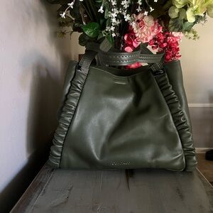Calvin Klein Forest green/gunmetal Luna shoulder bag